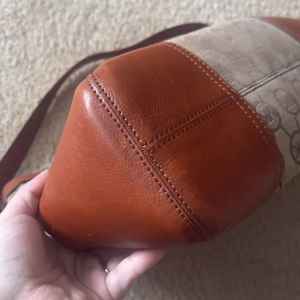 Michael Kors Millbrook Hobo Camel/Luggage Shoulder Bag Brown Tan MK Logo Y2K